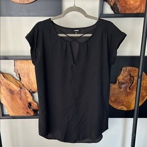 Express Black Cap Sleeve Blouse
